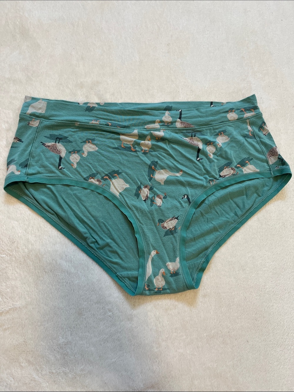 Duluth Trading Co Teal Goose & Duck Print Hipster Panties - Picture 4 of 8